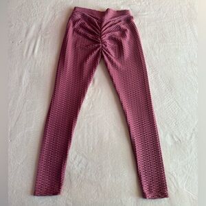 Dusty Pink Ruched Leggings